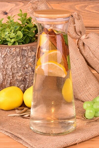 Genel Markalar Tiktok - Cam Sürahi - Bazaar Bambu Kapaklı Cam Sürahi