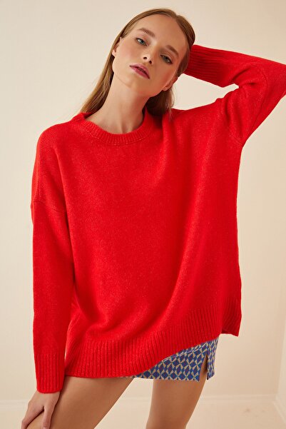 Happiness İstanbul Pullover - Rot - Oversized