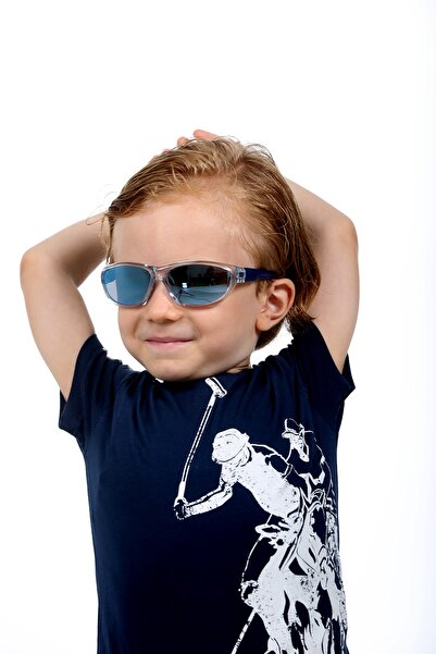 JULIANO Blue Oval Mirrored Children's Sunglasses