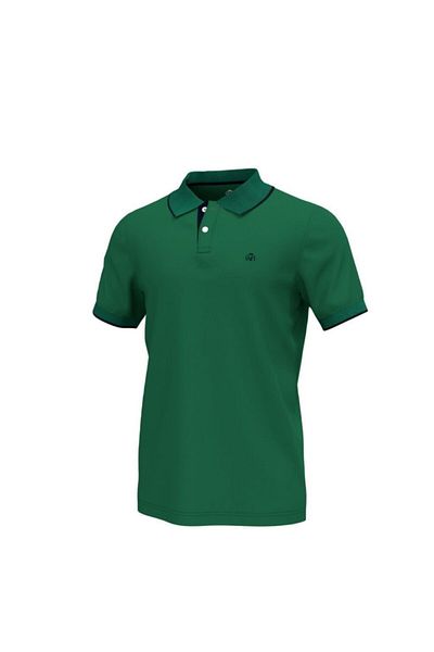 Woolnat Ανδρικό μπλουζάκι Polo Neck ριγέ βαμβακερό