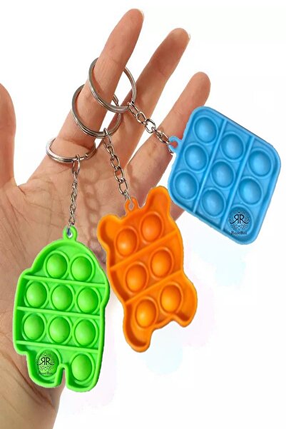 Ayver Anahtarlık Popit Stres Giderici Anahtarlıklı Oyuncak 3 Adet