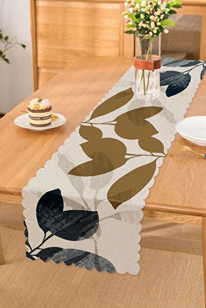 Realhomes Special Design Leaf Motif Digital Printed Modern Runner