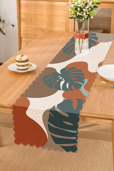 Realhomes Ψηφιακό τυπωμένο διακοσμητικό δρομέα με πολύχρωμο σκηνικό τροπικό σχέδιο φύλλων