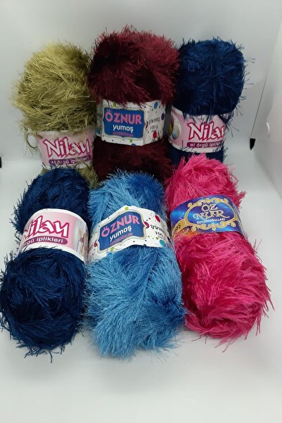 ÖZNUR Sakallı Iplik Seti Rengarenk 6 Adet