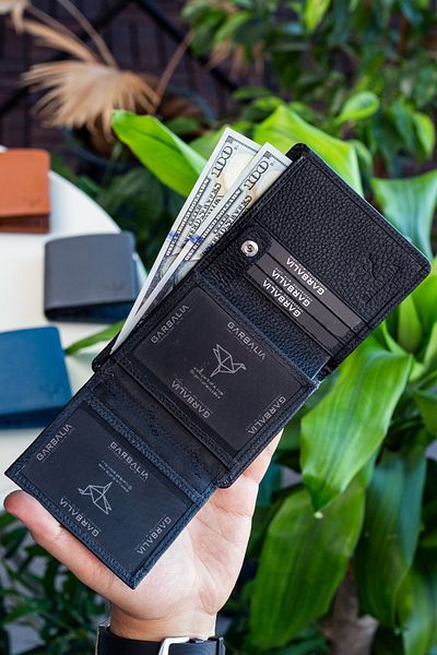 Garbalia Metz Genuine Leather Black Men's Wallet with Internal Closure