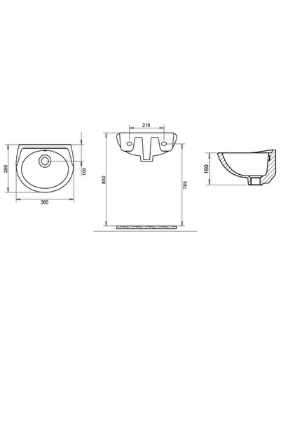Turavit 28x35 Cm Oval Lavabo
