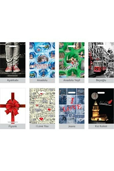 Genel Markalar Takviyeli Renkli Baskı Mağaza Poşeti Çanta No:6 60x70 Cm (50ad...