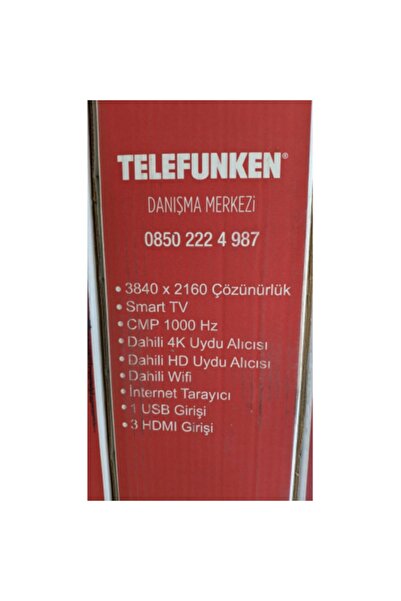 Telefunken 50tu7550ua 50" 127 Cm, 4k Ultra Hd, Dahili Uydu Alıcı, Wifi, Lan, Smart, Led Televizyon