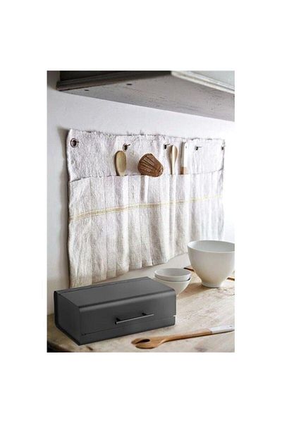 The Mia Galvanized 12x36 Cm Bread Box Black Glv0594