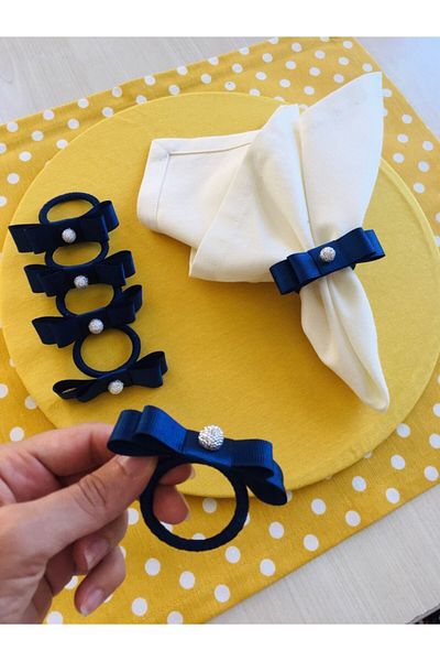 CWolf 6-Piece Napkin Ring Ring with Sax Stones