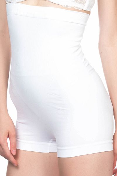 by HW Women's White Seamless High Waist Maternity Short-Legged Corset