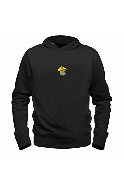 Alfa Tshirt سويت شيرت أسود مطبوع عليه صورة أرنب حيوان للجنسين