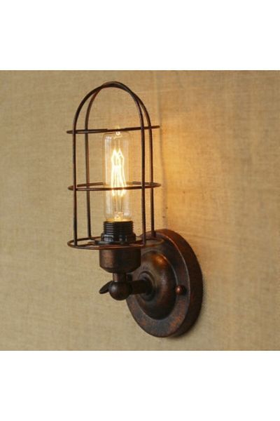 RİOLİGHT Retro Caged Articulated Copper Antique Rustic Sconce