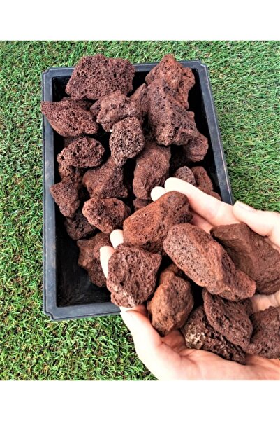 Ekodoğa Dekoratif Pomza Taşı 5 Kg 5-10 Cm Bahçe Dekor Taşı Kırmızı Pomza Tarı...