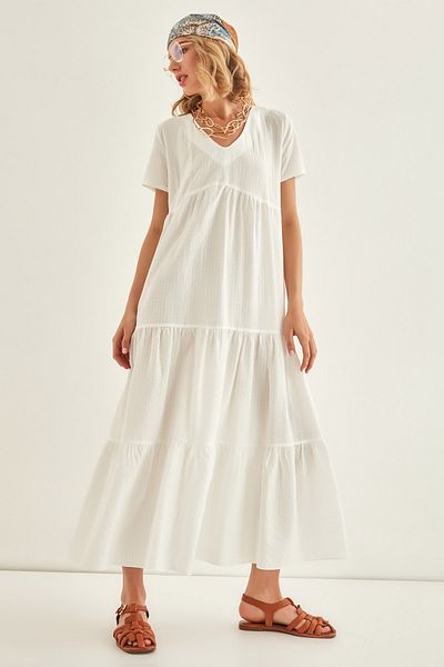 Vitrin Kleid - Weiß - Smock-Kleid