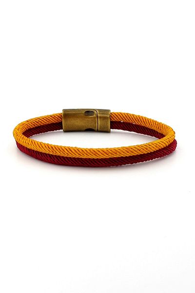 Solfera Claret Red Mustard Two Row Magnetic Clip Men's Bracelet M014p