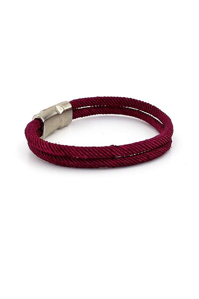Solfera Dark Purple Two Rows Metal Magnet Men's Bracelet M013p