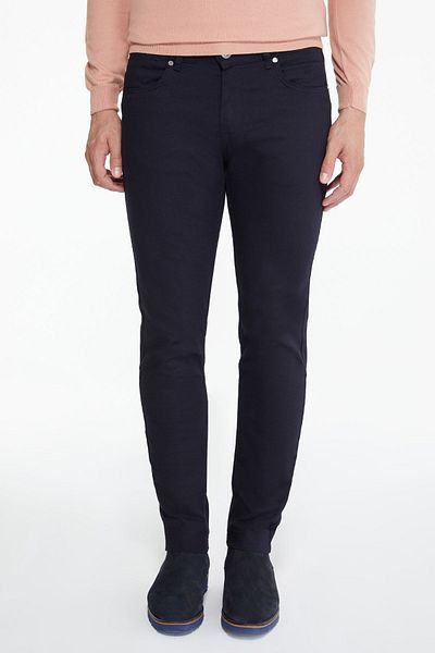 Hatemoğlu Τζιν παντελόνι Navy Blue Slim Fit ίσιο βαμβακερό 5 τσέπες