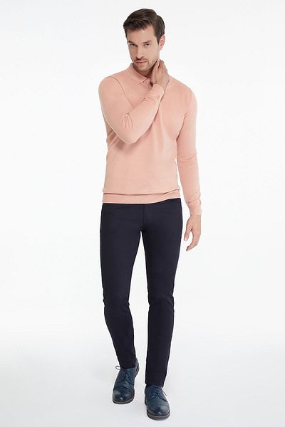 Hatemoğlu Τζιν παντελόνι Navy Blue Slim Fit ίσιο βαμβακερό 5 τσέπες