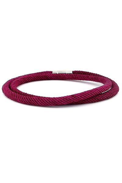 Solfera Two Rows of Wrapped Dark Purple Knitted Rope Men's Bracelet M007v