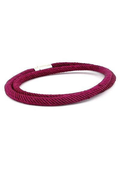 Solfera Two Rows of Wrapped Dark Purple Knitted Rope Men's Bracelet M007v