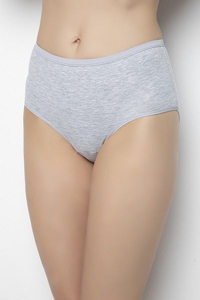 Tutkun Women's 10 Pack Gray Cotton Lycra High Waist Bato Panties