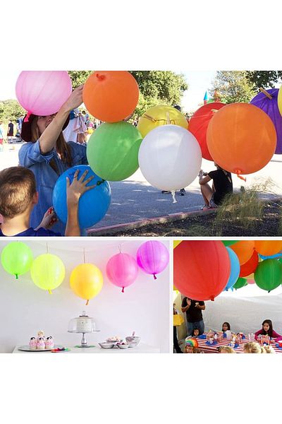 Parti dolabı 100 Pieces Punch Balloon with Elastic Mixed Color