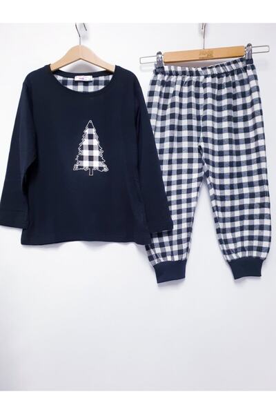 Moda Clubu Unisex Ekose Çocuk Pijama Takımı