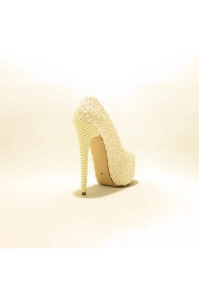 Meshure Women's Mother of Pearl Msre017 Platform Pearl Embroidered Wedding Dress Evening Dress Shoes