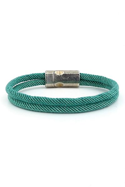 Solfera Turquoise Green Two Row Magnetic Clip Men's Bracelet M013h