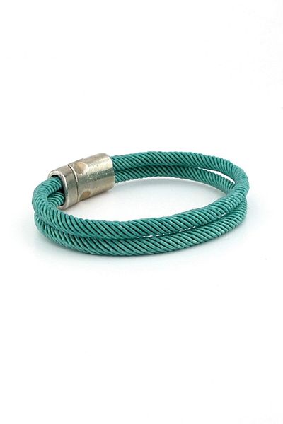Solfera Turquoise Green Two Row Magnetic Clip Men's Bracelet M013h