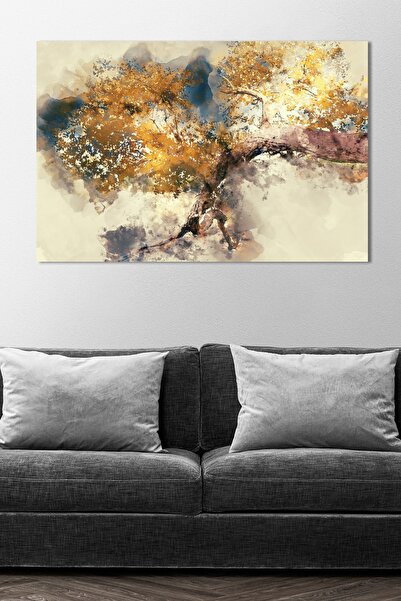 BiTablom Soyut Çınar Ağacı Kanvas Tablo