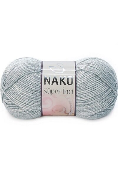 NAKO Süper Inci El Örgü Ipi Ipliği Yünü Renk Kodu:195 Açık Gri Melanj