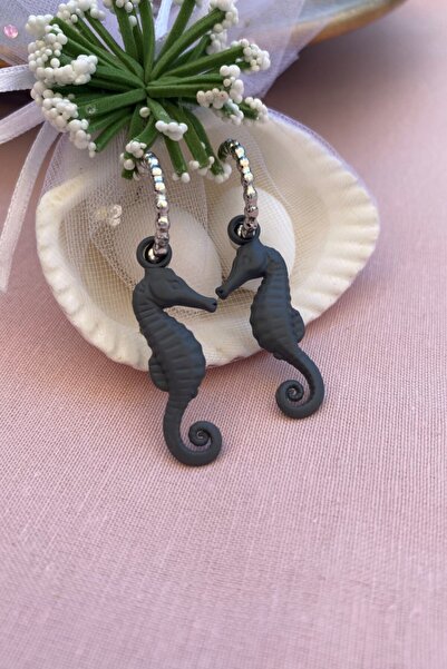 Leerybee Matte Smoked Color Antiallergic Seahorse Earrings