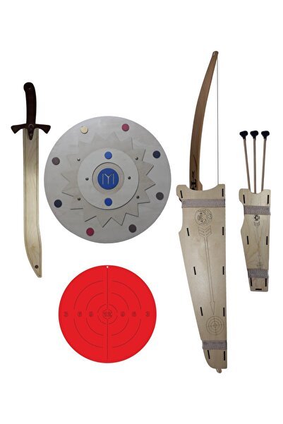 Ahtek Doğal Ahşap Ok Yay  Kayı Kalkanı  Kılıç  Yay Kını  Sadak Hedef