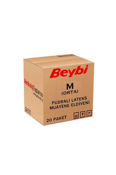 Beybi قفازات لاتكس بودرة - وسط (رج) - 2000
