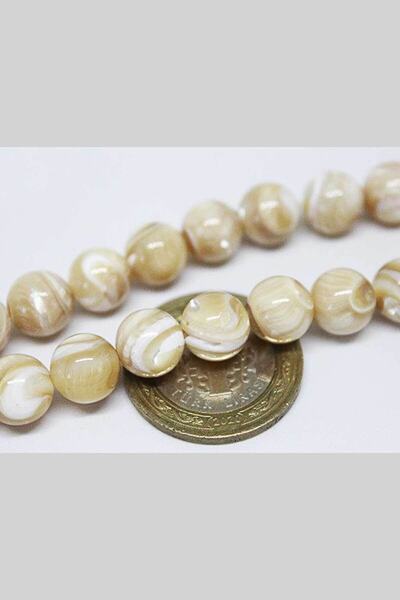 Yasamtohumu Perle od sedefastog kamena 10 mm (karamel)