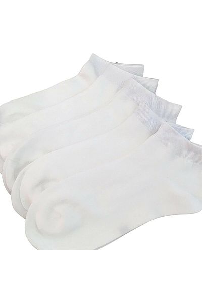 Meguca Socks Μποτάκι κάλτσες λευκές βαμβακερές 5 πακέτο