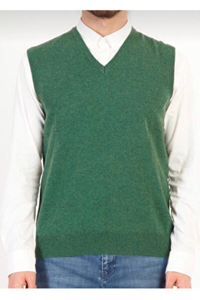 Ateş Triko Yeşil Kuzu Yünü Exclusive Erkek Süveter