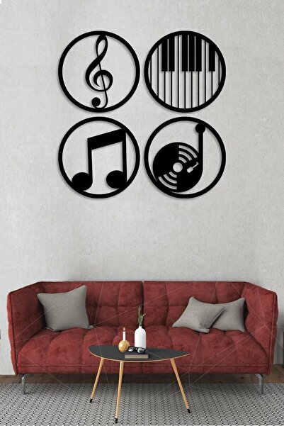 evdeucuz Müzik Nota Ahşap Mdf Dekoratif Tablo - Müzik Temalı Duvar Dekoru