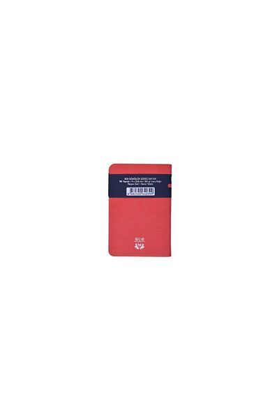 Ece Ajanda Ece Notebook - Silver 9X13.5 - Striped Red