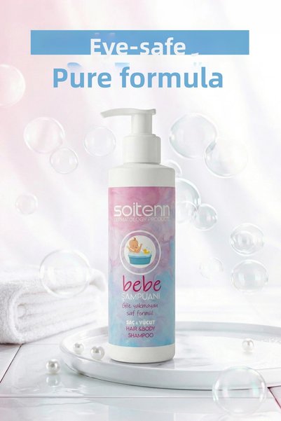 SOİTENN Baby Shampoo with Chamomile Extract, Non-Stinging Hair and Body Shampoo 200 ml