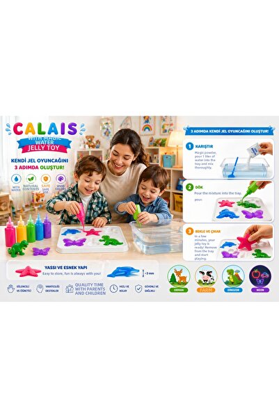 Calais مجموعة تجارب جل الماء السحري - صنع ألعاب ثلاثية الأبعاد بألوان النيون