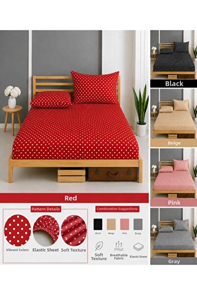 Altıntaş soft Σετ σεντόνια διπλού μεγέθους με μαξιλαροθήκη, βαμβακερό πουά, μ...