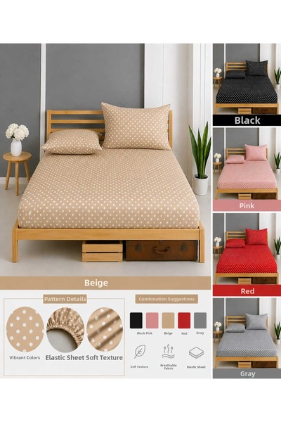 Altıntaş soft Σετ σεντόνια διπλού μεγέθους με μαξιλαροθήκη, βαμβακερό πουά, μ...