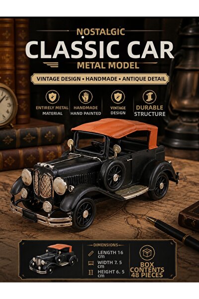 KOLAYEV Nostalgic Metal Classic Car Decorative Vintage Black Model Vehicle Ha...