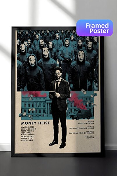 Postifull Αφίσα Money Heist με μαύρο πλαίσιο, Πίνακας κινηματογράφου και τηλε...