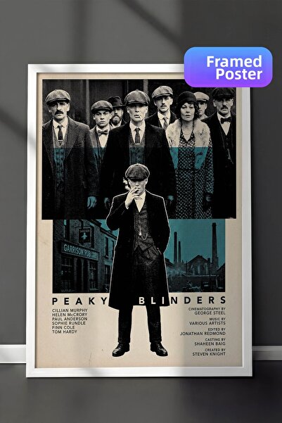 Postifull Αφίσα Peaky Blinders με λευκό πλαίσιο, Πίνακας κινηματογράφου και τ...