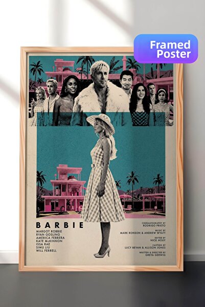 Postifull Αφίσα Barbie με ξύλινο πλαίσιο, Πίνακας Κινηματογράφου και Τηλεοπτι...