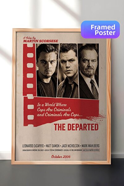 Postifull Η αφίσα The Departed με ξύλινο πλαίσιο, Πίνακας Κινηματογράφου και ...